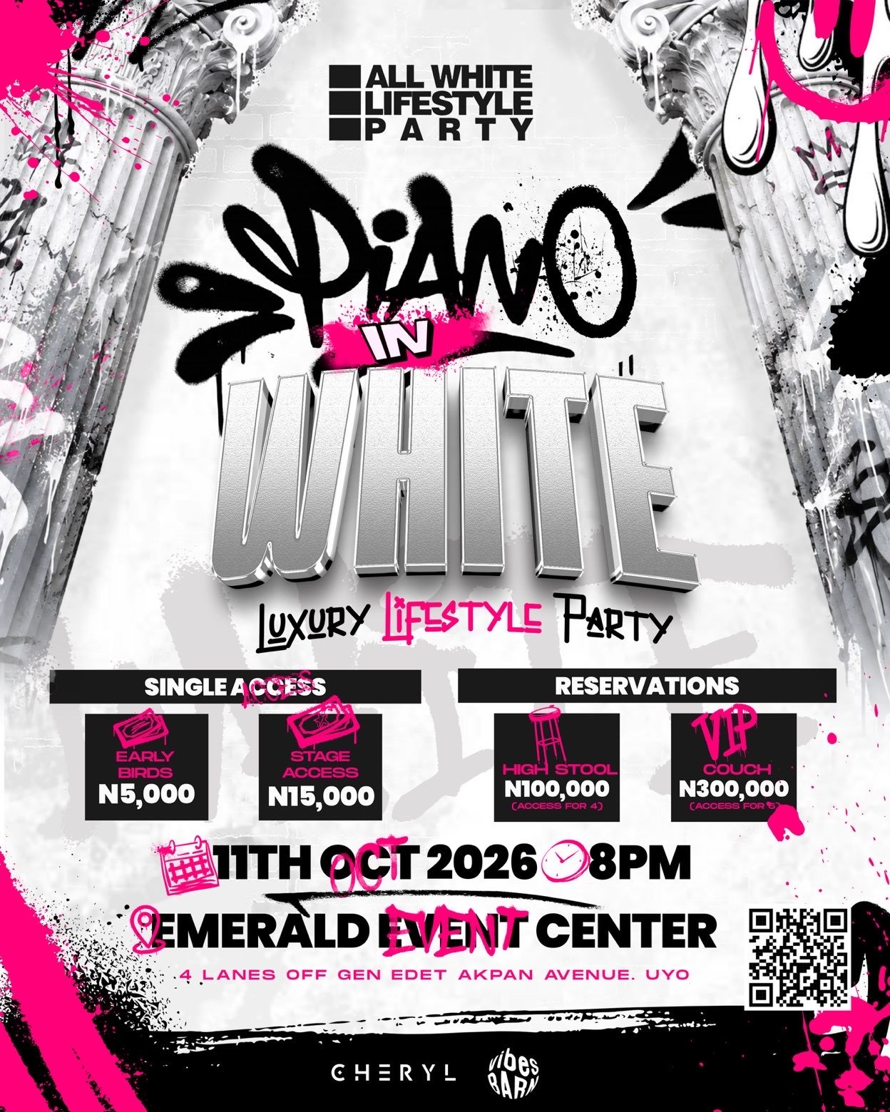 ALL WHITE LIFESTYLE PARTY - PIANO IN WHITE